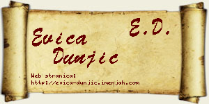 Evica Dunjić vizit kartica
